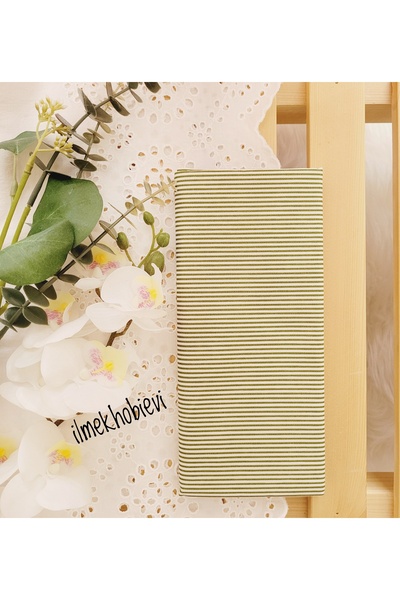 ilmekhobievi Poplin Fabric Striped Pattern Green 100% Cotton 50X170Cm (1 Piece)