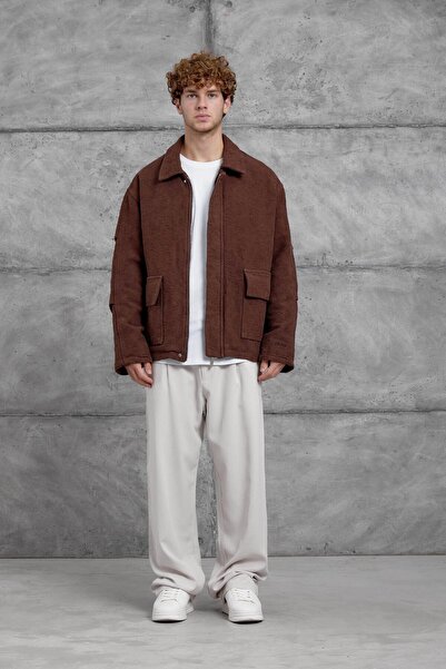 NOMARC Кафяво яке с голям размер