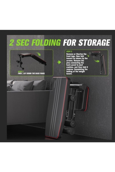 BestGod Dumbbell Bench Utility Weight Bench for Full Body Workout Multi-Purpose Foldable