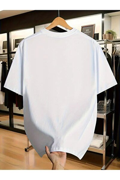 CLASİVA Modern Design Special Cute Cat Printed Unisex Oversized Crew Neck T-Shirt