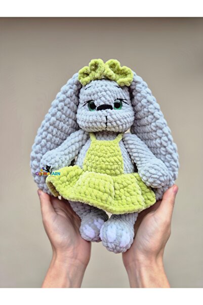 OEM Iepuraș de pluș croșetat manual – Jucărie de pluș cu rochie colorată | Ca...