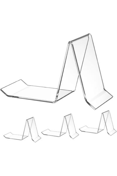 Slasa 4pcs Clear Shoe Display Stands for Retail Store Sneakers Sandals 14.3x8.3x4.3 cm