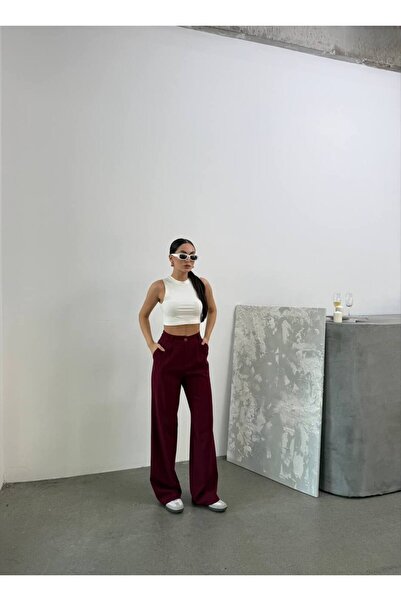 MIZUKI High Waist Half Elastic Palazzo Pants