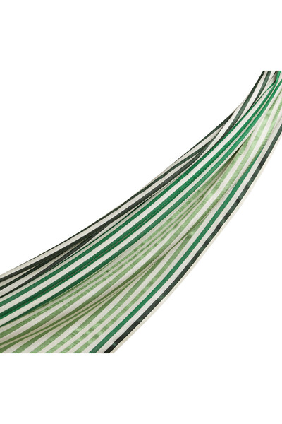 ipekevi Eșarfă de mătase cu dungi verzi Valör