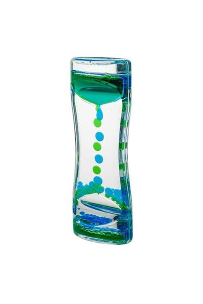 Next Trend Anti-stress hourglass, transparent plastic with colored liquid, 5x3x13 cm