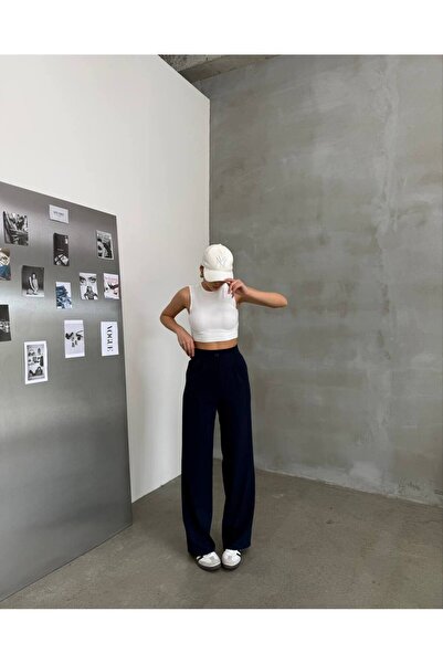 MIZUKI High Waist Half Elastic Palazzo Pants