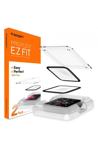 Apple Folie Protectie Spigen ProFlex EZ FIT pentru Watch 44mm Series, Set 2 bucati, Sticla