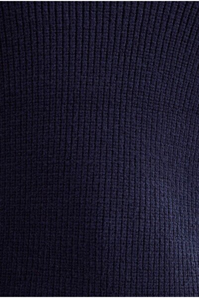 HEQA Polo Neck Sweater Navy Blue
