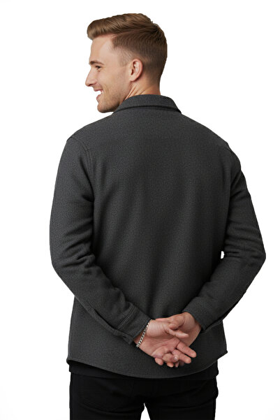 DeepSEA Ανδρικό μπουφάν Smoked ελαστικό ύφασμα Comfortable Fit χωρίς τσέπες – Μπουφάν με κουμπωτά κουμπιά, ελαστικό και κομψό μοντέλο 0760