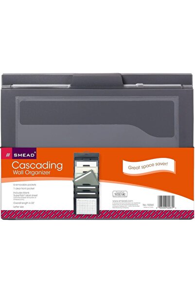 Smead منظم ملفات حائطي متسلسل، 6 جيوب بحجم حرف، رمادي/محايد (92061)