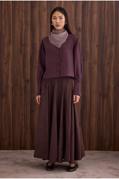 HEQA Double Pocket Short Shirt Burgundy