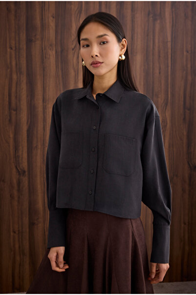 HEQA Double Pocket Short Shirt Black