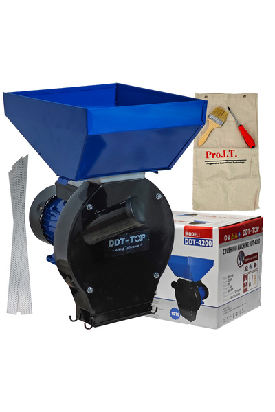 DDT Moară electrică pentru cereale și știuleți, DDT-TOP, rezervor mare, motor...