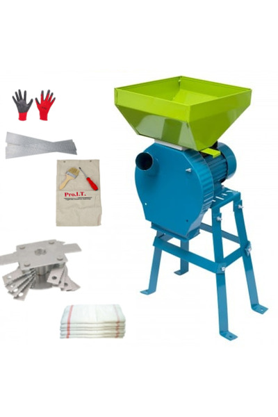 DDT Moară electrică cu suport pentru cereale, boabe și știuleți de porumb, bo...