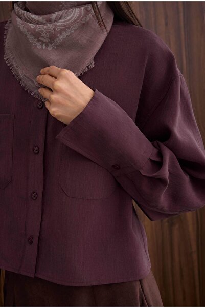 HEQA Double Pocket Short Shirt Burgundy