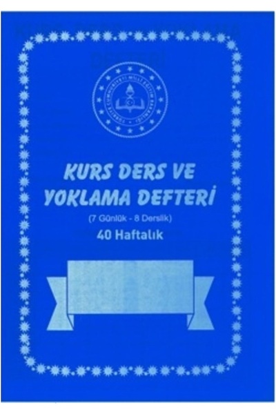 OKULLAR YAYINEVİ Kurs Ders ve Yoklama Defteri 40 Haftalık Pp Kapak Lacivert 1...