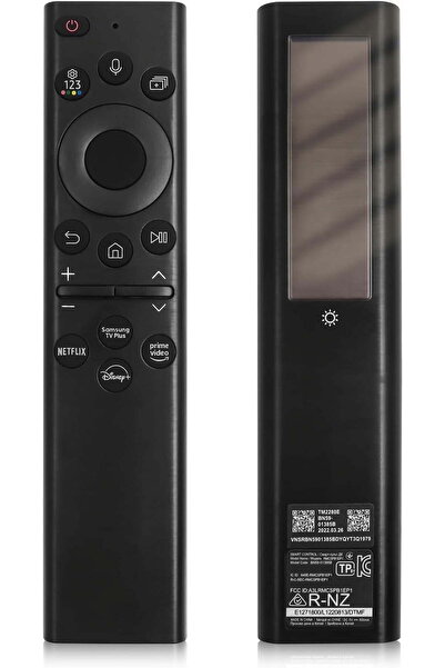 HYX جهاز تحكم عن بعد يعمل بالطاقة الشمسية لتلفزيون سامسونج فريم، يعمل بالطاقة الشمسية، USB-C قابل لإعادة الشحن، 4 مفاتيح اختصار،