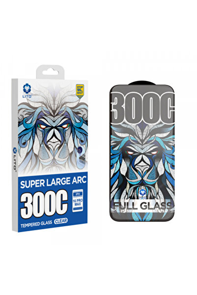 Apple Lito D+ Max 300C Screen Protector for iPhone 16, Tempered Glass, Full Glue