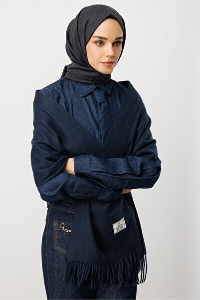 Mooncorn Navy Blue Wool Scarf