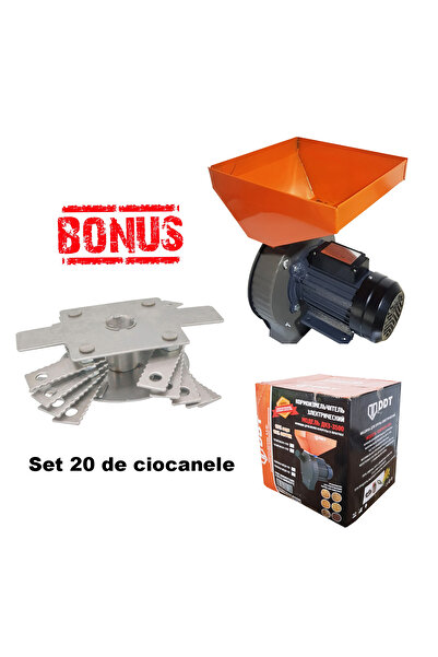 DDT Moară electrică de cereale, rezervor mare, DDT, 3,5 kW, 3000 rpm, 200 kg/...