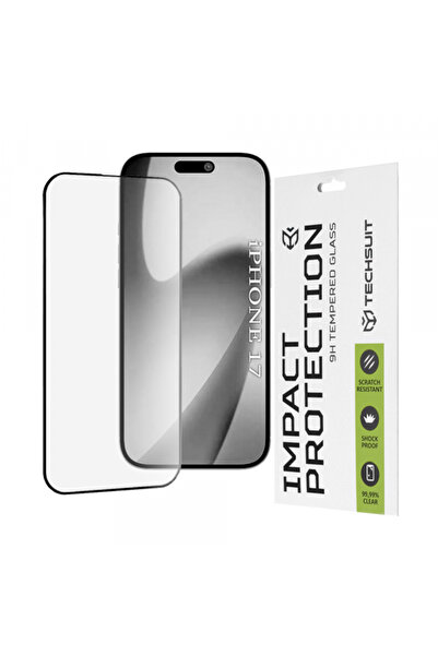 Apple Προστατευτικό οθόνης Techsuit για iPhone 17, σκληρυμένο γυαλί, πλήρης κ...