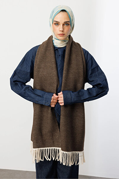 Mooncorn Double-Sided Wool Scarf Mink Latte