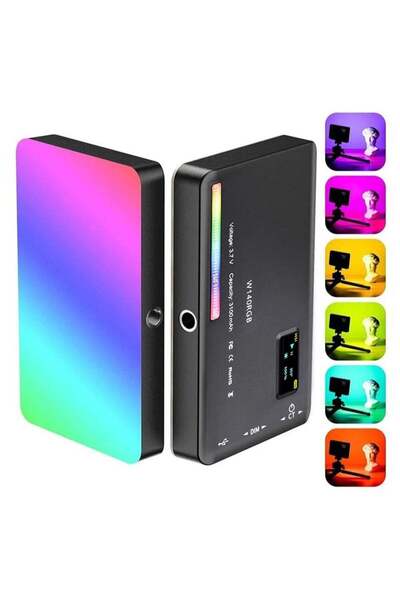 EzzySo لوحة إضاءة كاميرا LED محمولة W140 RGB لإضاءة الفيديو 2500-9000K CRI95+