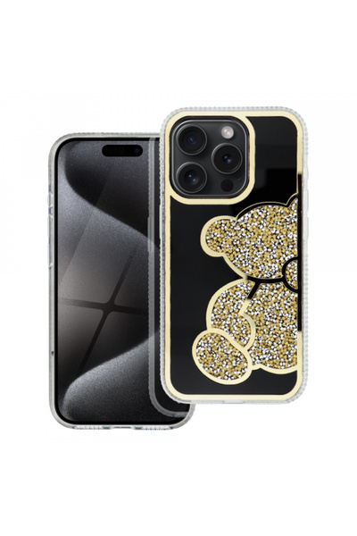 Apple Case for iPhone 15 Pro, OEM, Teddy Bear, Gold