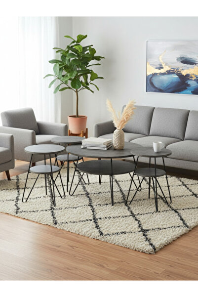 BEC13 Modern round coffee table set (5 pieces)