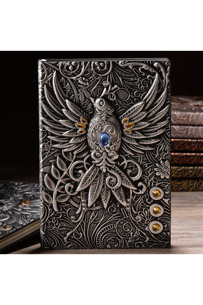 Therapybox Vintage Phoenix Silver Diary