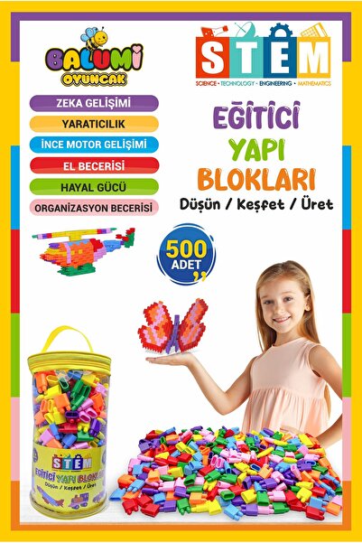 STEM Eğitici Yapı Blokları 500 Parça Seti – Zeka, Yaratıcılık ve Motor Gelişi...