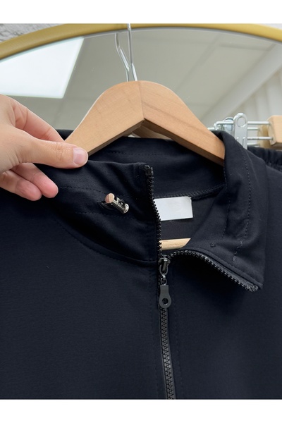 BENAHOLL Delelle Beli Tunnelled Double Pocket Turtleneck Vest Set Set-Mf669 Black