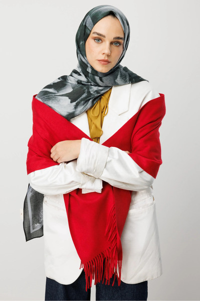 Mooncorn Red Wool Scarf