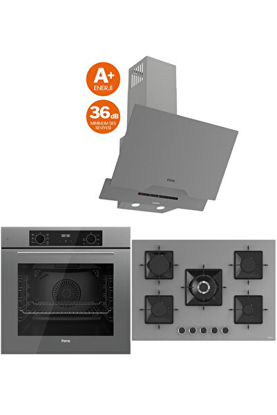 Ferre ICON PLUS 75 SERİSİ 3LÜ CAM ANKASTRE SET (QBL63CPR-SS038-D065SA)