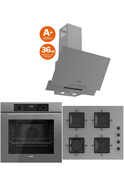 Ferre GRAY PLUS SERİSİ 3LÜ CAM ANKASTRE SET (QBL63CPR-SS208-D065SA)