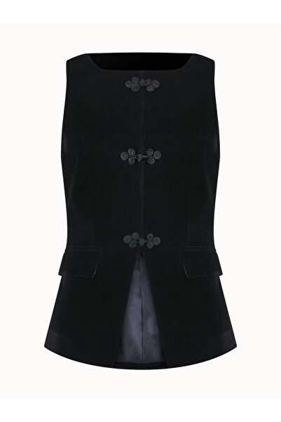 Mavlo Çin Düğmeli Kadife Yelek