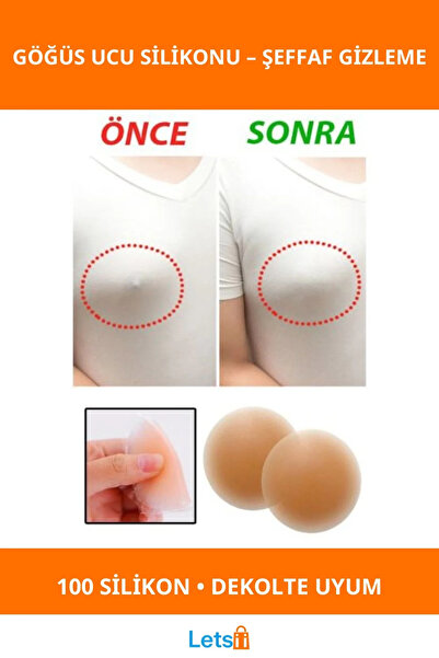 Letsii Şeffaf Göğüs Ucu Silikonu Nipple Pad 2 Adet