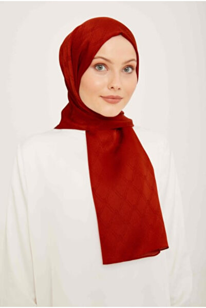 Armine شال جاكار منقوش بنمط مونوغرام أحمر من تريند جان جان IST 6 - 21098