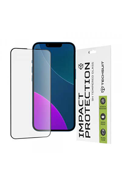 Apple Techsuit Screen Protector for iPhone 13 mini, Tempered Glass, Full Glue, 111D,