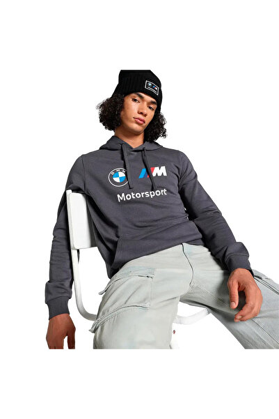 Puma BMW MMS ESS Hoodie FT Gri Erkek Sweatshirt