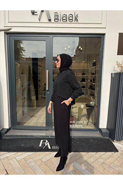 Almarwah Black 202927 Women's Dress with Accessory Detail Black