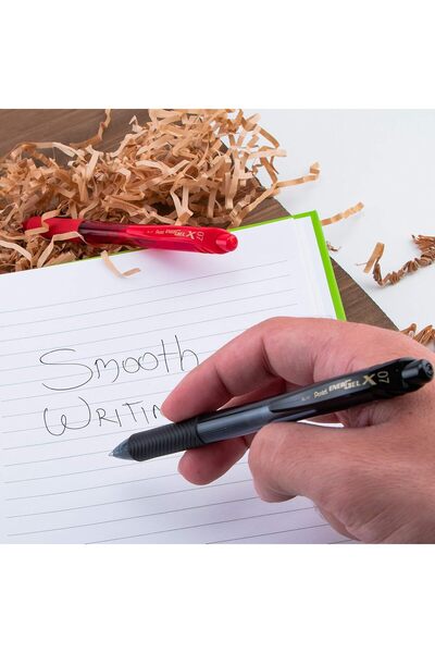 Pentel EnerGel-X Retractable Liquid Gel Pen, 0.7 mm, Black, 12-Pack