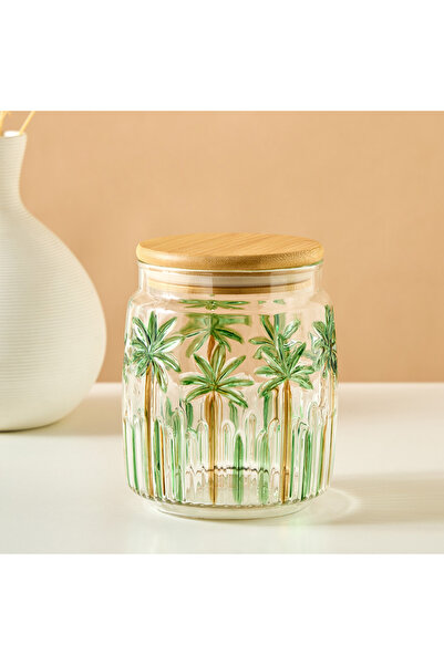 Lifestyle علبة منقوشة بنقشة شجرة النخيل - 1 لتر