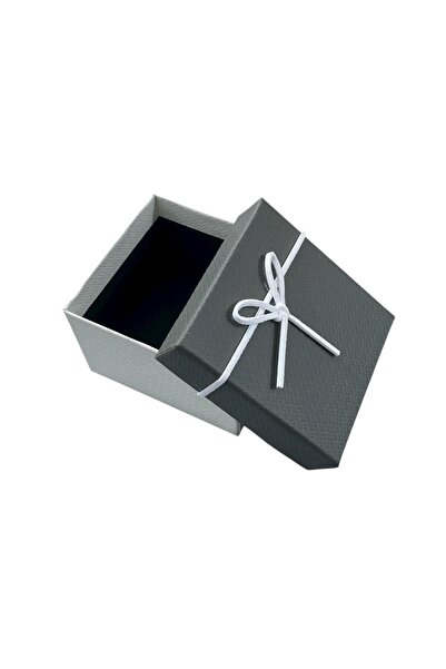 GÜZELYÜZ AVM Gri Kapak Beyaz Kutu Boş Hediye Kutusu Kapaklı 8,5cmx8,5cmx5,5cm