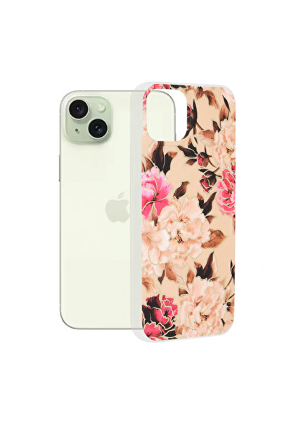 Apple iPhone 15 Plus Case, Techsuit, Marble, Beige