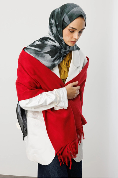 Mooncorn Red Wool Scarf