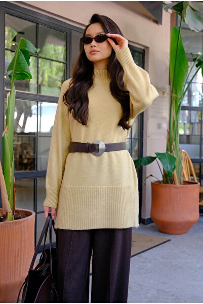 HEQA Turtleneck Basic Sweater Soft Yellow