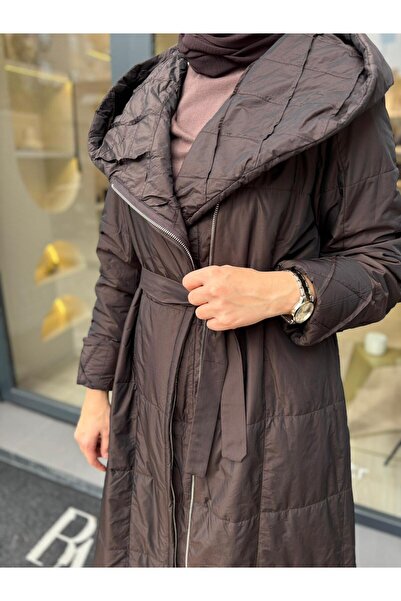 MissWhence 38513 Zippered Women's Overcoat Brown