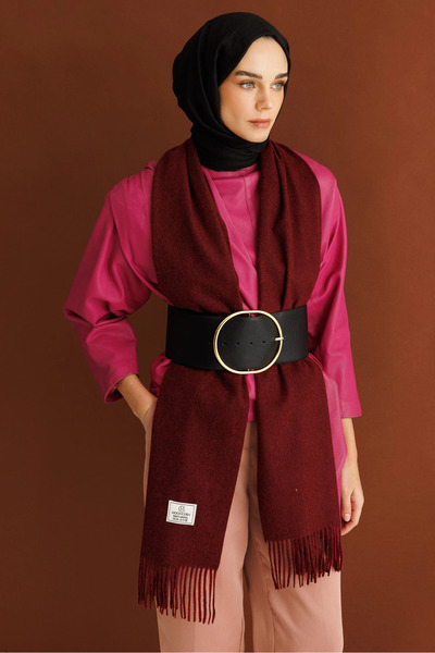 Mooncorn Burgundy Wool Scarf