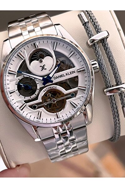 Daniel Klein Men's Wristwatch with Automatic Mechanism Moonlight and Sun Dial 2 Years Warranty Otm.14266.1